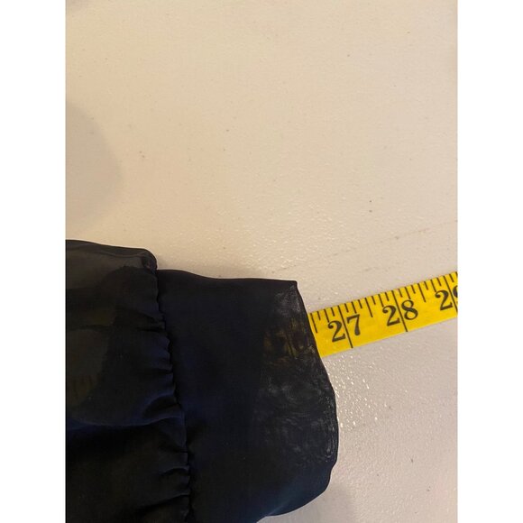 Another Thyme Floral Embroidered Blazer Black Sheer Sleeves Blouse XL - Picture 9 of 9